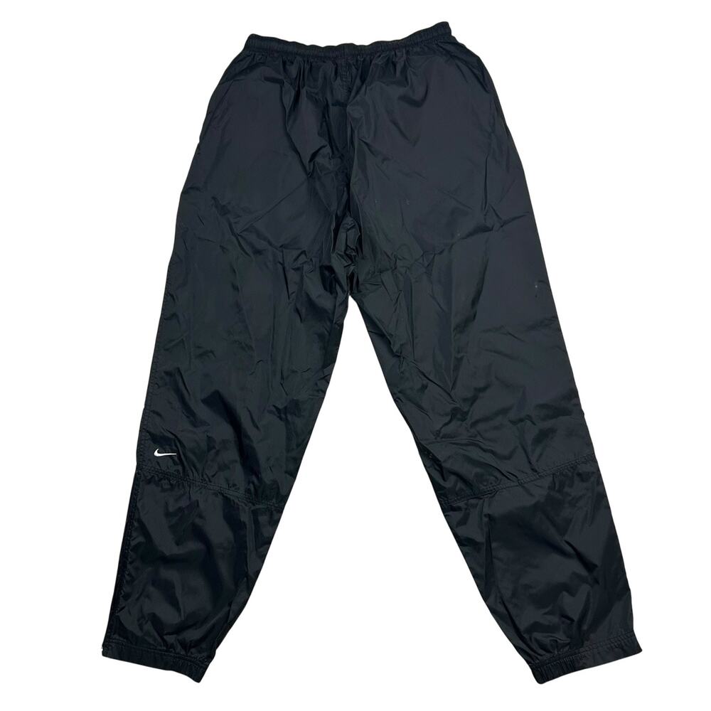 Vintage 90s Nike Windbreaker Pants Black Nylon Ankle Zip Swoosh Track Pants